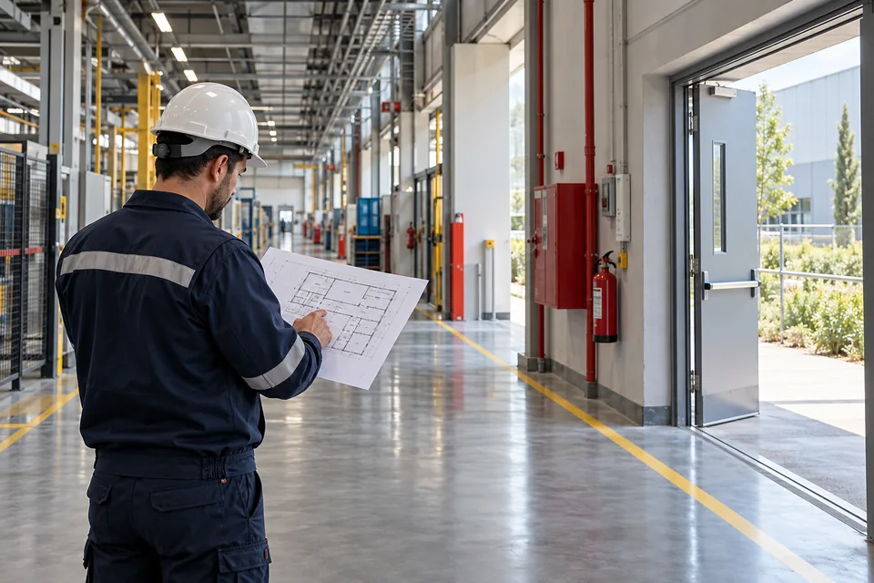 tesiste acil çıkış güzergâhı ve plan incelemesi